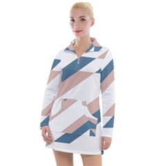 Geometric Abstract Art T- Shirt Mountain River Pattern Women s Long Sleeve Casual Dress by maxcute