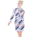 Geometric Abstract Art T- Shirt Mountain River Pattern Button Long Sleeve Dress View1