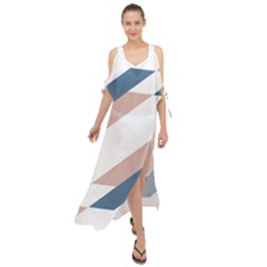 Geometric Abstract Art T- Shirt Mountain River Pattern Maxi Chiffon Cover Up Dress by maxcute