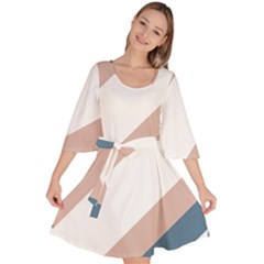 Geometric Abstract Art T- Shirt Mountain River Pattern Velour Kimono Dress by maxcute