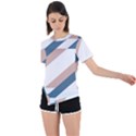 Geometric Abstract Art T- Shirt Mountain River Pattern Asymmetrical Short Sleeve Sports Tee View1