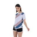 Geometric Abstract Art T- Shirt Mountain River Pattern Asymmetrical Short Sleeve Sports Tee View2