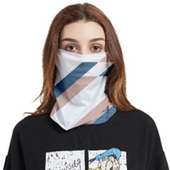 Geometric Abstract Art T- Shirt Mountain River Pattern Face Covering Bandana (two Sides) by maxcute