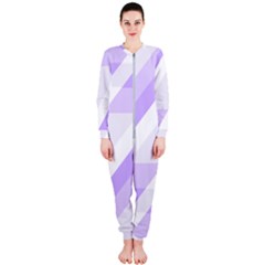 Geometric Abstract Art T- Shirt Purple Mountains Pattern Onepiece Jumpsuit (ladies) by maxcute