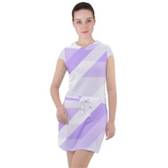 Geometric Abstract Art T- Shirt Purple Mountains Pattern Drawstring Hooded Dress by maxcute