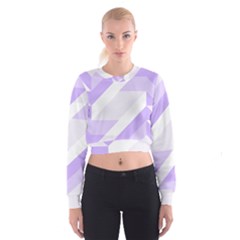 Geometric Abstract Art T- Shirt Purple Mountains Pattern Cropped Sweatshirt by maxcute