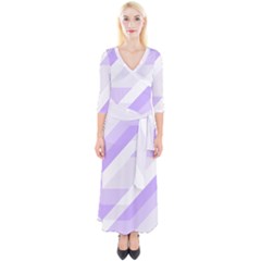 Geometric Abstract Art T- Shirt Purple Mountains Pattern Quarter Sleeve Wrap Maxi Dress by maxcute