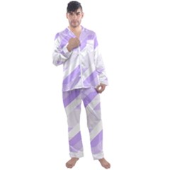 Geometric Abstract Art T- Shirt Purple Mountains Pattern Men s Long Sleeve Satin Pajamas Set by maxcute