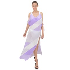 Geometric Abstract Art T- Shirt Purple Mountains Pattern Maxi Chiffon Cover Up Dress by maxcute