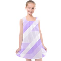 Geometric Abstract Art T- Shirt Purple Mountains Pattern Kids  Cross Back Dress by maxcute