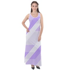 Geometric Abstract Art T- Shirt Purple Mountains Pattern Sleeveless Velour Maxi Dress by maxcute