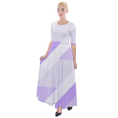 Geometric Abstract Art T- Shirt Purple Mountains Pattern Half Sleeves Maxi Dress by maxcute