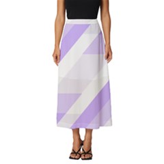 Geometric Abstract Art T- Shirt Purple Mountains Pattern Classic Midi Chiffon Skirt