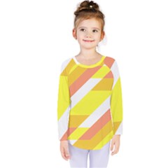 Geometric Abstract Art T- Shirt Sunrise Pattern Kids  Long Sleeve Tee