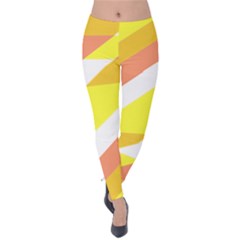 Geometric Abstract Art T- Shirt Sunrise Pattern Velvet Leggings