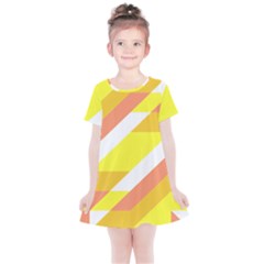 Geometric Abstract Art T- Shirt Sunrise Pattern Kids  Simple Cotton Dress