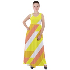 Geometric Abstract Art T- Shirt Sunrise Pattern Empire Waist Velour Maxi Dress