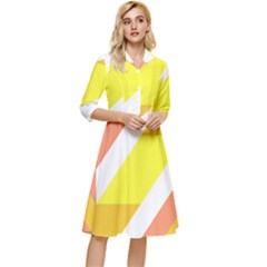 Geometric Abstract Art T- Shirt Sunrise Pattern Classy Knee Length Dress