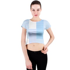 Geometric T- Shirt Blue Composition T- Shirt Crew Neck Crop Top by maxcute