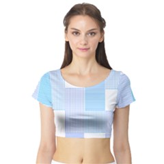 Geometric T- Shirt Blue Composition T- Shirt Short Sleeve Crop Top by maxcute