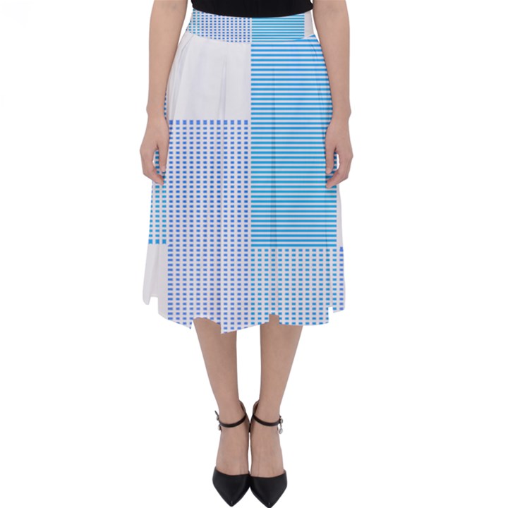 Geometric T- Shirt Blue Composition T- Shirt Classic Midi Skirt