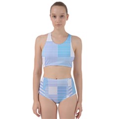 Geometric T- Shirt Blue Composition T- Shirt Racer Back Bikini Set by maxcute