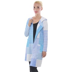 Geometric T- Shirt Blue Composition T- Shirt Hooded Pocket Cardigan by maxcute