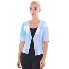 Geometric T- Shirt Blue Composition T- Shirt Cropped Button Cardigan by maxcute