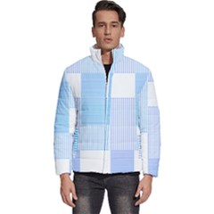 Geometric T- Shirt Blue Composition T- Shirt Men s Puffer Bubble Jacket Coat by maxcute