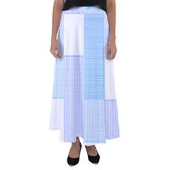 Geometric T- Shirt Blue Composition T- Shirt Flared Maxi Skirt by maxcute