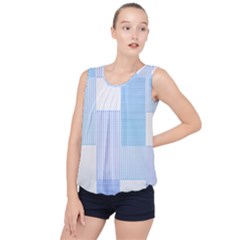 Geometric T- Shirt Blue Composition T- Shirt Bubble Hem Chiffon Tank Top by maxcute