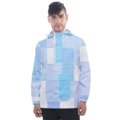 Geometric T- Shirt Blue Composition T- Shirt Men s Front Pocket Pullover Windbreaker by maxcute