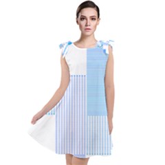 Geometric T- Shirt Blue Composition T- Shirt Tie Up Tunic Dress by maxcute