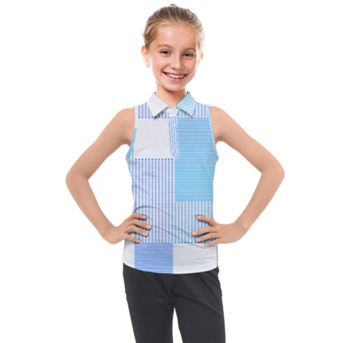 Geometric T- Shirt Blue Composition T- Shirt Kids  Sleeveless Polo Tee by maxcute