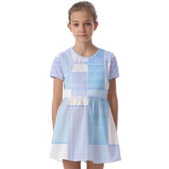 Geometric T- Shirt Blue Composition T- Shirt Kids  Short Sleeve Pinafore Style Dress by maxcute