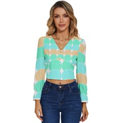 Geometric T- Shirtgeometric Pattern T- Shirt Long Sleeve V-neck Top