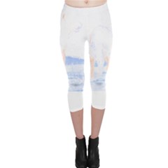 German Shepherd T- Shirt German Shepard Dark Art Standing In Snow T- Shirt Capri Leggings  by maxcute