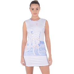 German Shepherd T- Shirt German Shepard Dark Art Standing In Snow T- Shirt Lace Up Front Bodycon Dress by maxcute