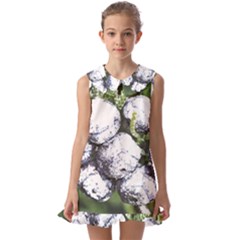 Gin T- Shirt Gin Juniper Berry Plant Photo T- Shirt Kids  Pilgrim Collar Ruffle Hem Dress