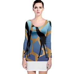 Giraffe Lover T- Shirt G I R A F F E O N G I R A F F E P R I N T P R E T T Y F O R V A C A T I O N T Long Sleeve Velvet Bodycon Dress by maxcute