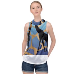 Giraffe Lover T- Shirt G I R A F F E O N G I R A F F E P R I N T P R E T T Y F O R V A C A T I O N T High Neck Satin Top by maxcute