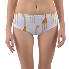 Giraffe Pattern T- Shirt Giraffes T- Shirt Reversible Mid-waist Bikini Bottoms by maxcute