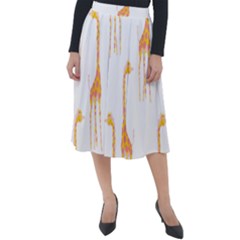 Giraffe Pattern T- Shirt Giraffes T- Shirt Classic Velour Midi Skirt  by maxcute