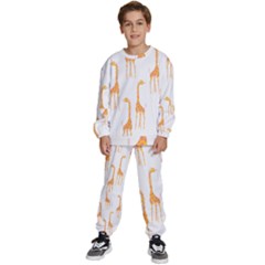 Giraffe Pattern T- Shirt Giraffes T- Shirt Kids  Sweatshirt Set by maxcute