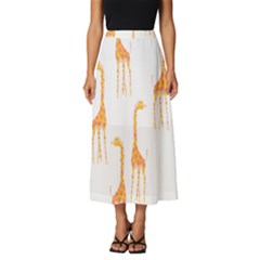 Giraffe Pattern T- Shirt Giraffes T- Shirt Classic Midi Chiffon Skirt