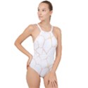 Giraffe T- Shirt Giraffe Spots T- Shirt High Neck One Piece Swimsuit View1