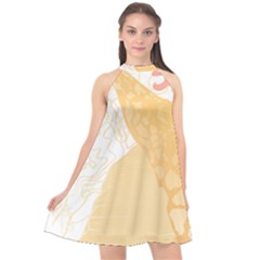 Giraffe T- Shirt Giraffe T- Shirt Halter Neckline Chiffon Dress  by maxcute