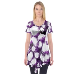 Grapes T- Shirt Purple Grapes Photo T- Shirt Short Sleeve Tunic  by maxcute