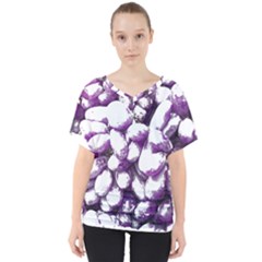 Grapes T- Shirt Purple Grapes Photo T- Shirt V-neck Dolman Drape Top by maxcute