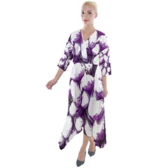 Grapes T- Shirt Purple Grapes Photo T- Shirt Quarter Sleeve Wrap Front Maxi Dress by maxcute